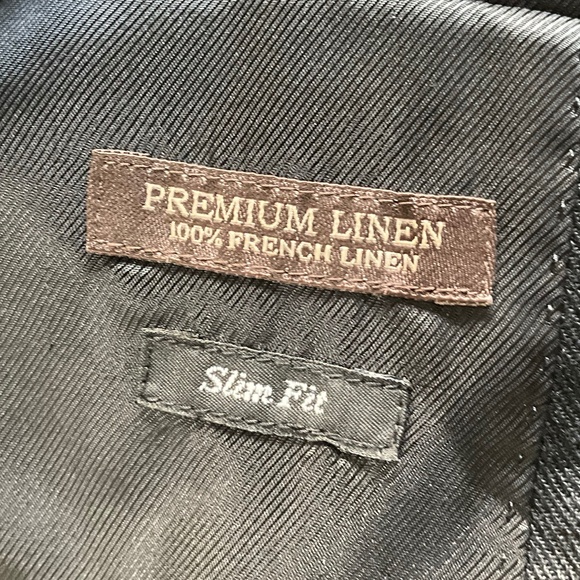 Men’s 100% premium linen black blazer - size large slim fit - Picture 3 of 4